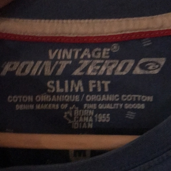 Point Zero Vintage Organic Cotton blue with white square dot pattern slim fit - Picture 6 of 8